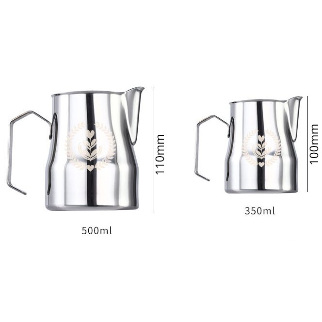 kanvička na napeňovanie mlieka 350ml & 500ml rozmery Kanvička na napeňovanie mlieka béžová